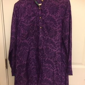 Roberta Roller Rabbit silk tunic.  XS purple